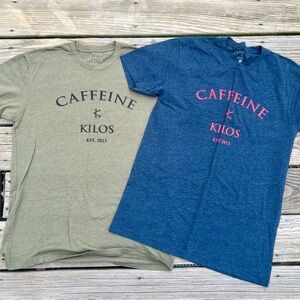 2 SHIRTS!  Caffeine & Kilos Arch CrossFit Weight Shirts Size Medium $60 Value